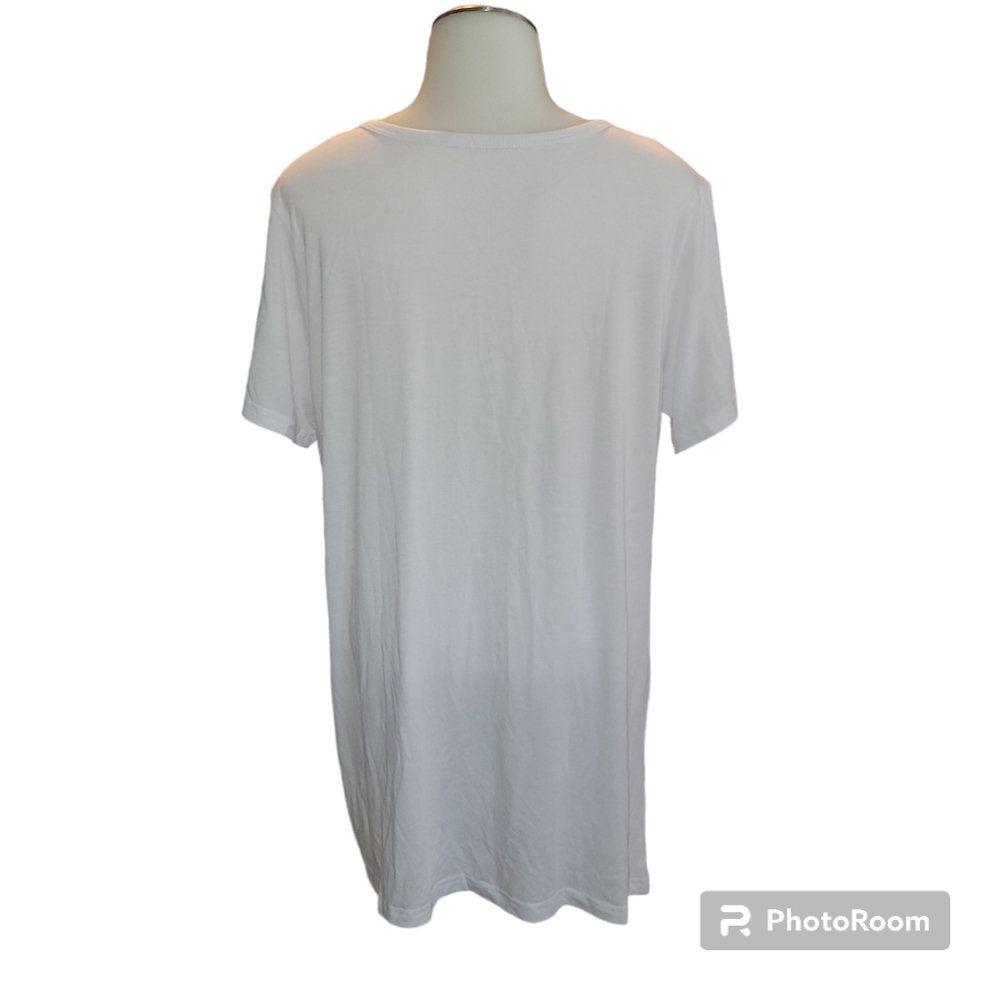 Women's AJ White Knotted T-Shirt Size XL - Picture 2 of 7